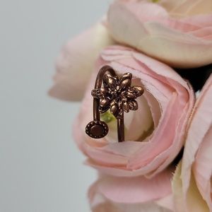 Copper Flower Adjustable Ring Size 8